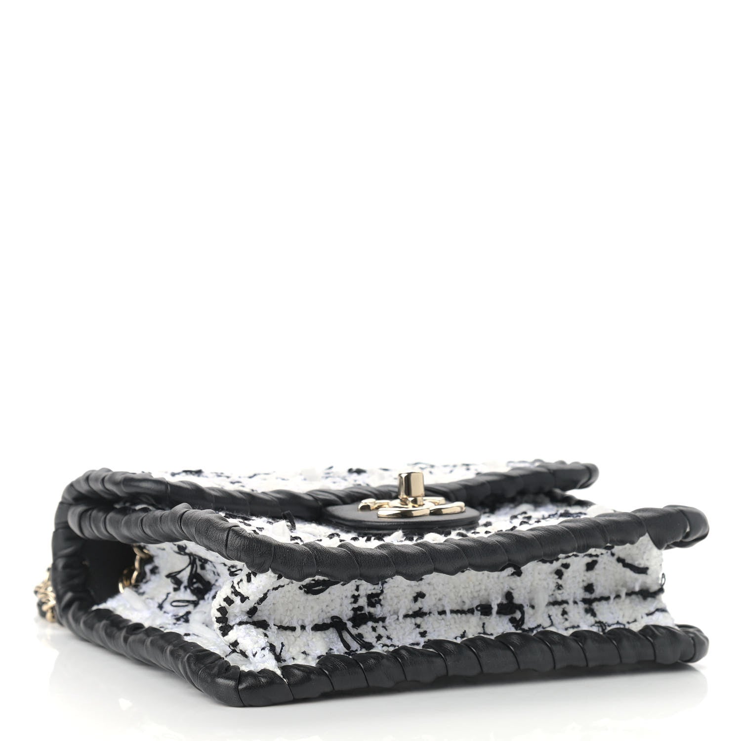 Chanel Tweed Braided Calfskin Mini My Own Frame Flap Grey Black 4 of 9