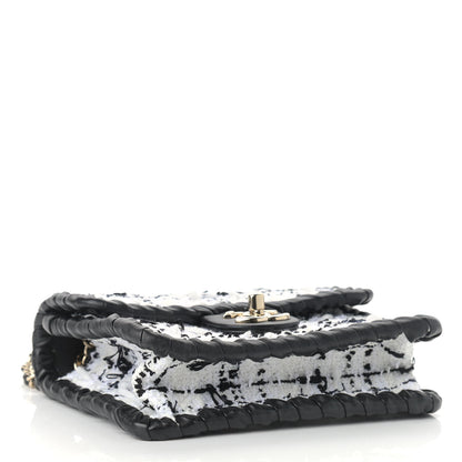Chanel Tweed Braided Calfskin Mini My Own Frame Flap Grey Black 4 of 9