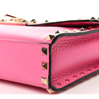 Valentino Garavani Pebbled Calfskin Medium Rockstud Flip Lock Crossbody Bag Feminine Pink 9 of 9