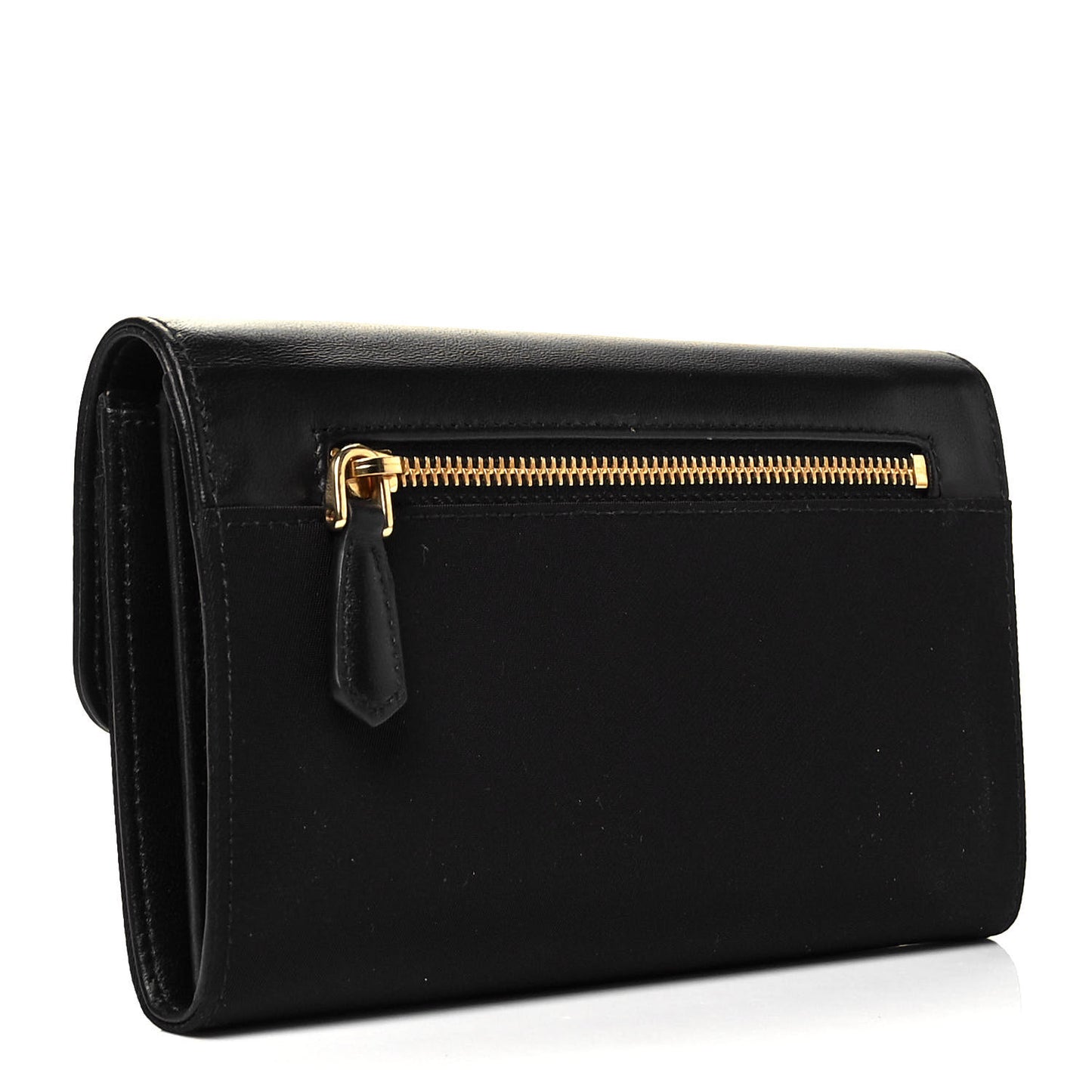 Tessuto Nylon Soft Calf Wristlet Wallet Black