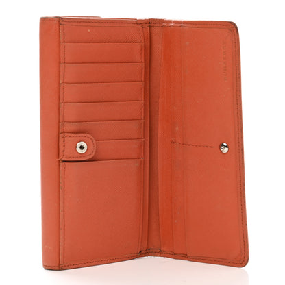 Burberry Calfskin House Check Continental Flap Wallet Orange 14 of 22