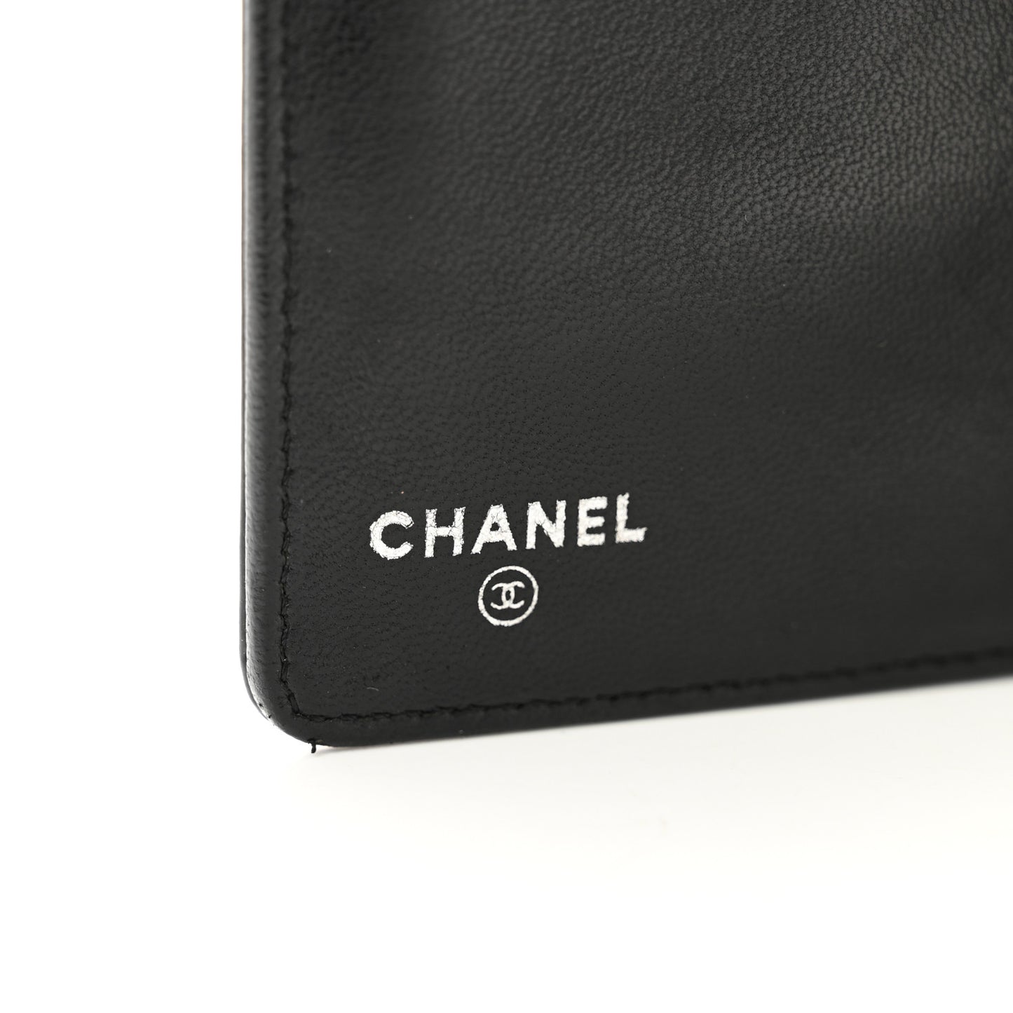 Patent Calfskin Lucky Symbols Yen Wallet Black