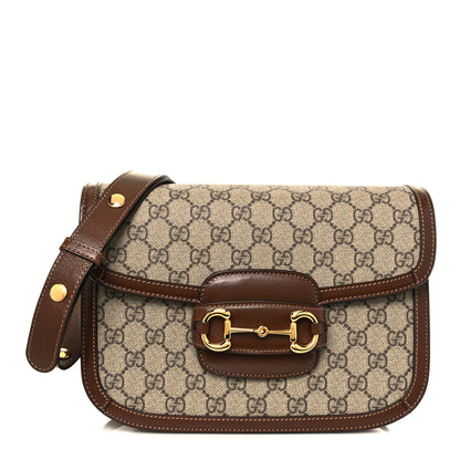 Gucci GG Supreme Monogram Horsebit 1955 Shoulder Bag Beige Brown Sugar 1 of 12