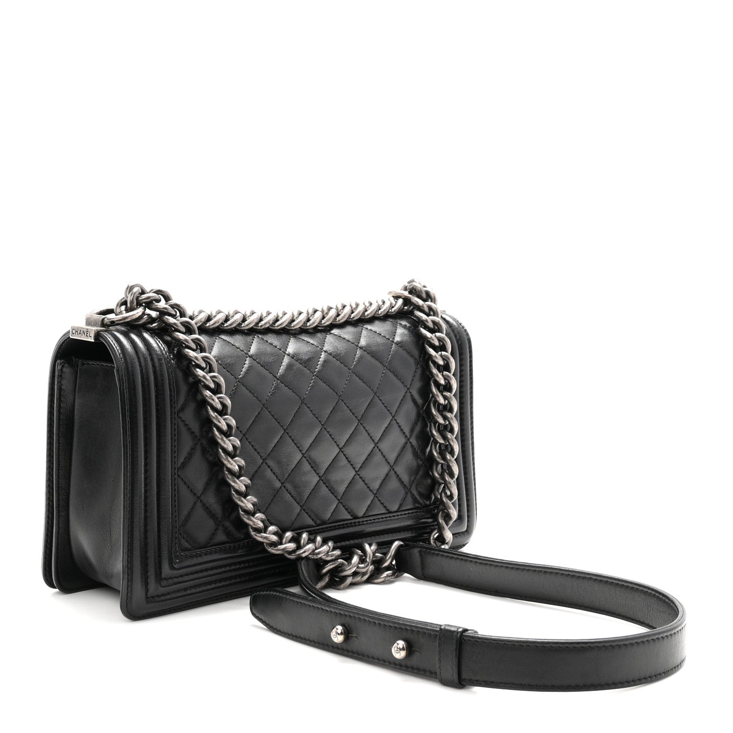 Chanel Lambskin Quilted Medium Boy Flap Black 3 of 10