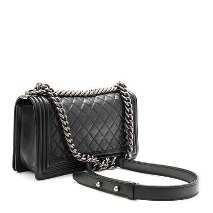 Chanel Lambskin Quilted Medium Boy Flap Black 3 of 10
