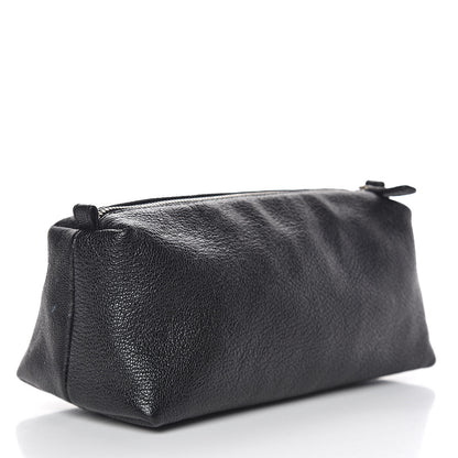 Chanel Calfskin Logo Cosmetic Case Black 3 of 12