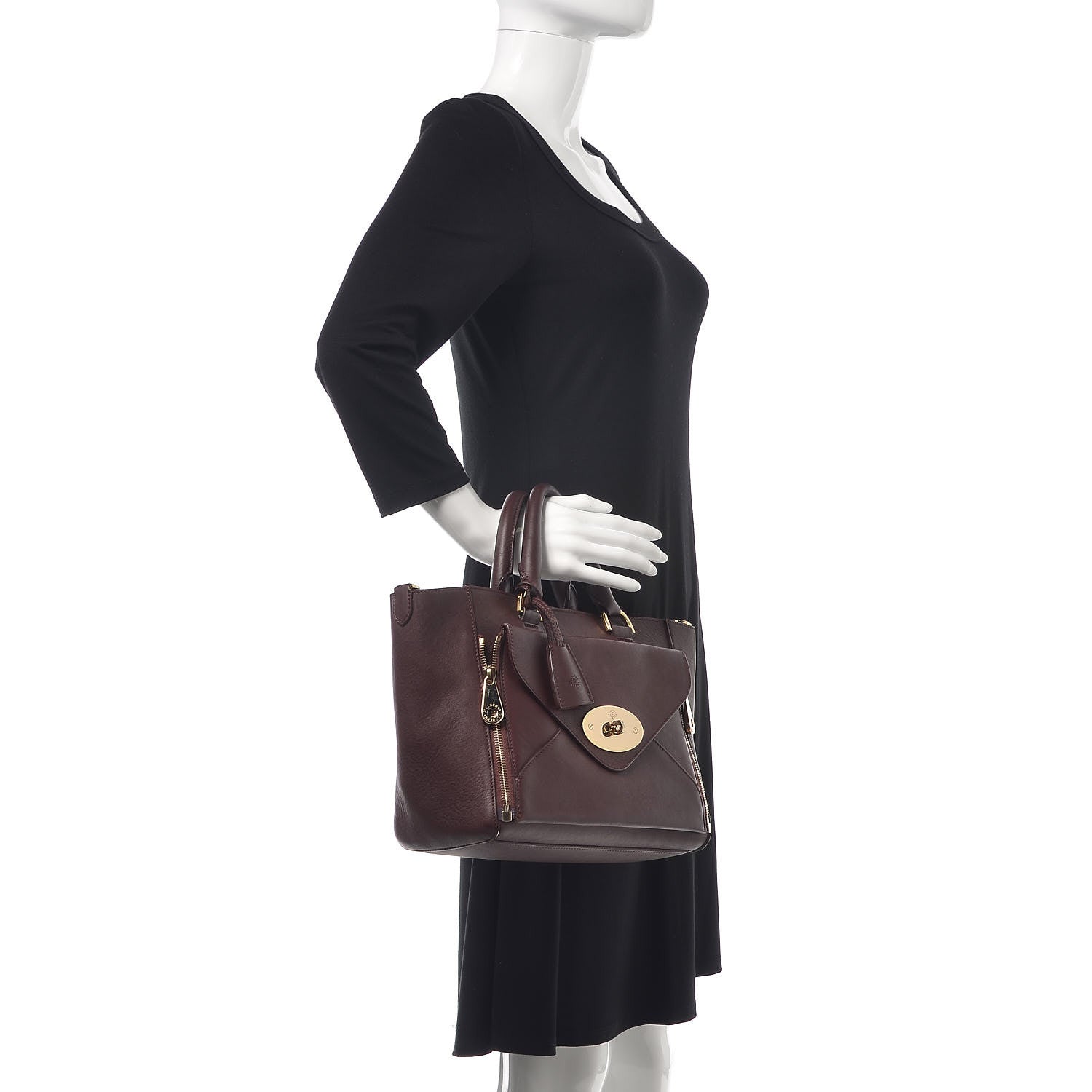 Mulberry Silky Calf Small Willow Tote Oxblood 3 of 14