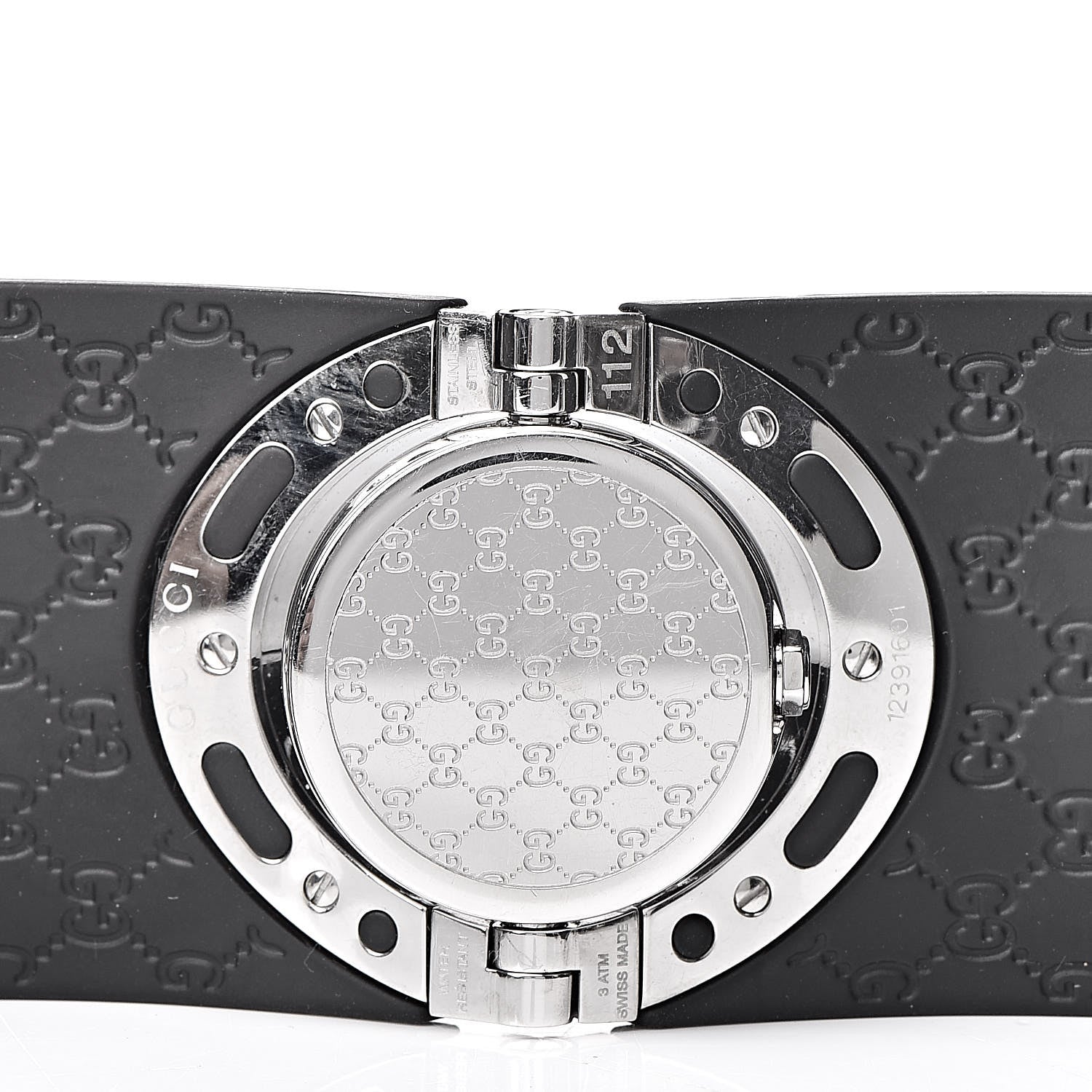 Gucci Stainless Steel Rubber 33mm Twirl Quartz Watch Black 5 of 7