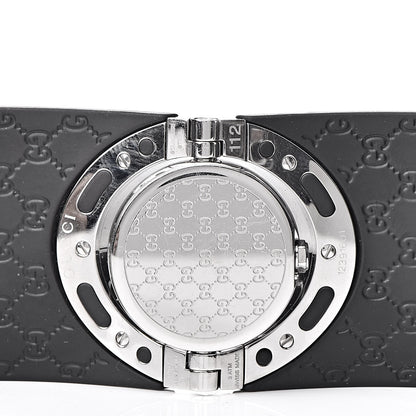 Gucci Stainless Steel Rubber 33mm Twirl Quartz Watch Black 5 of 7