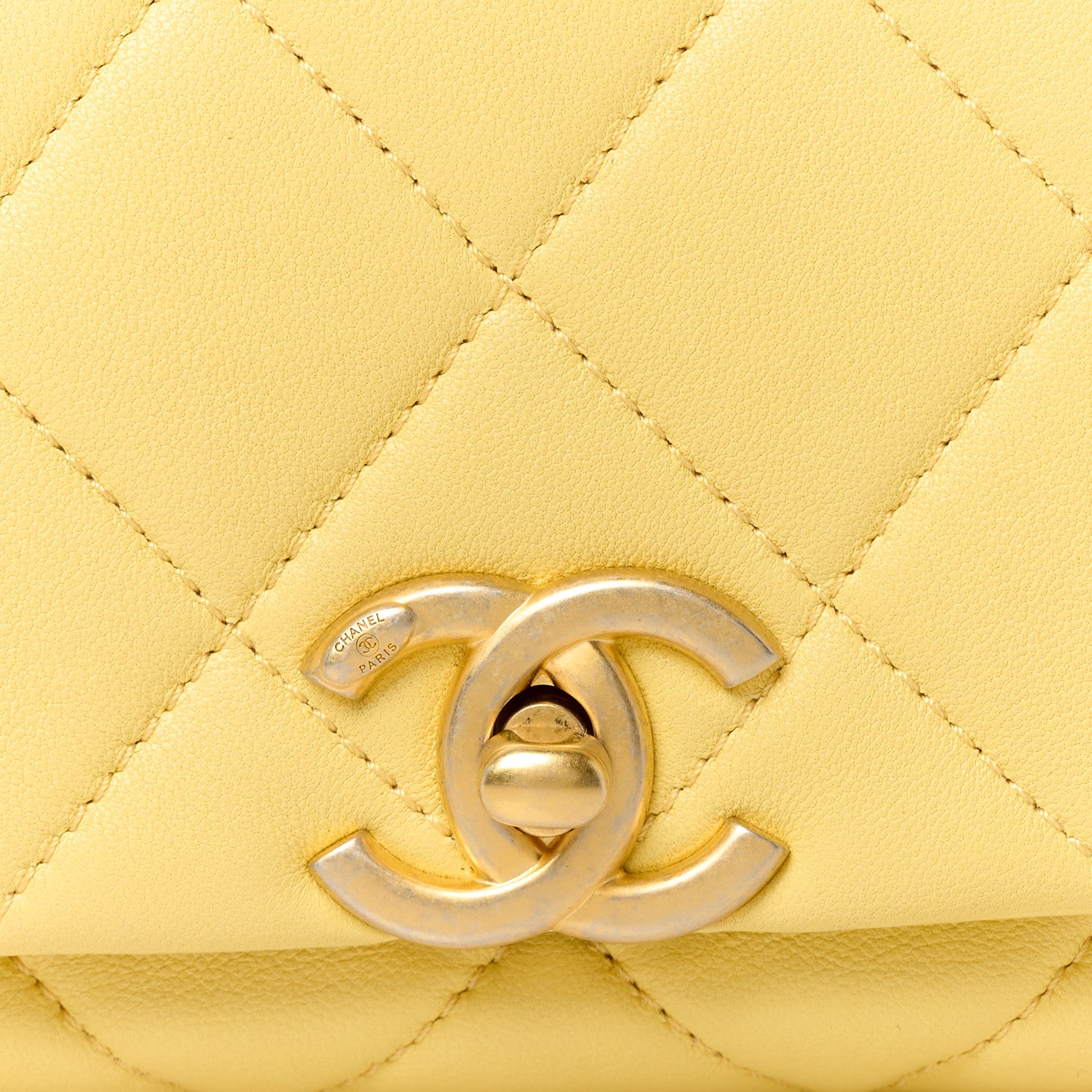 Chanel Shiny Lambskin Small Chain Is More Flap Yellow 8 of 10