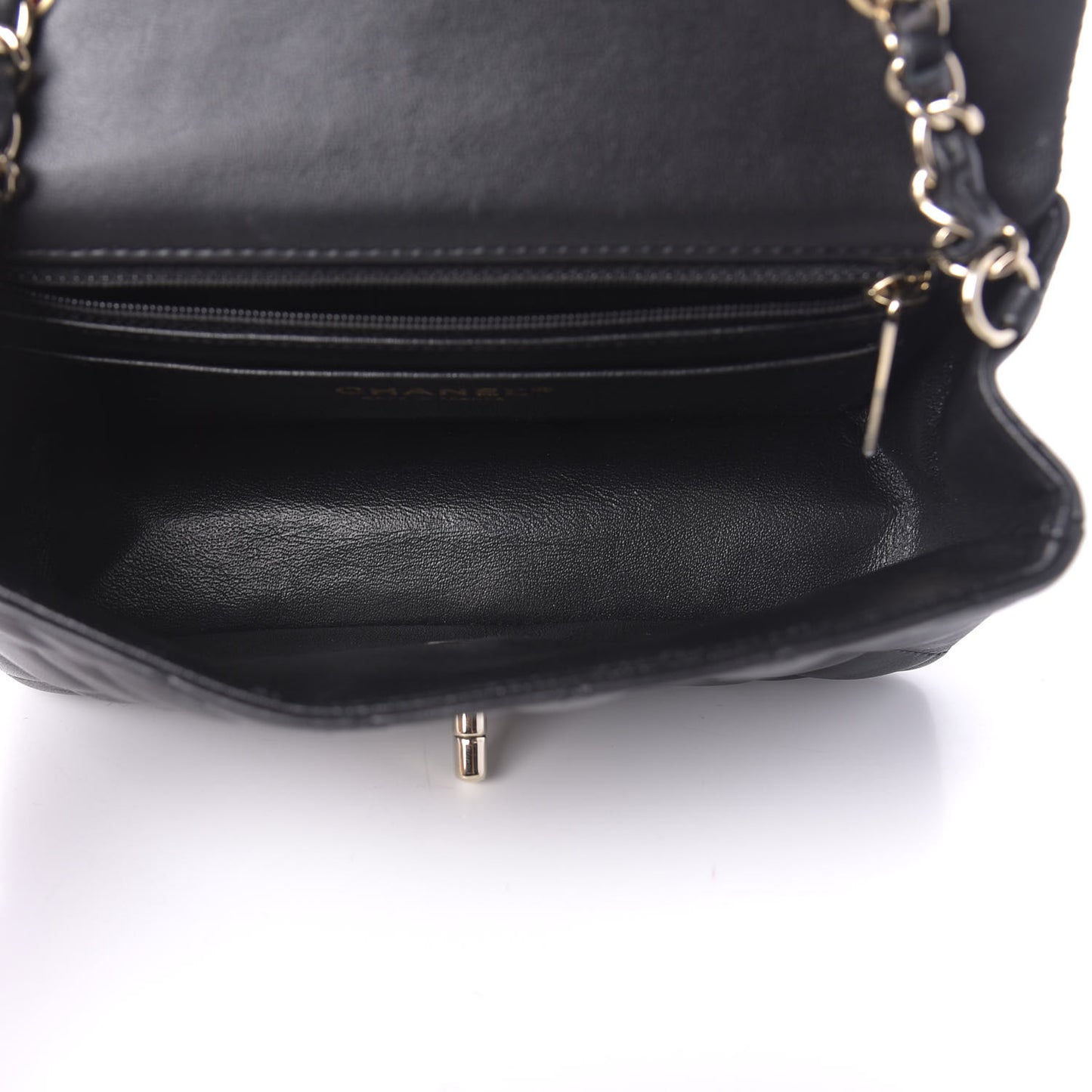 Lambskin Quilted Mini Rectangular Flap Black