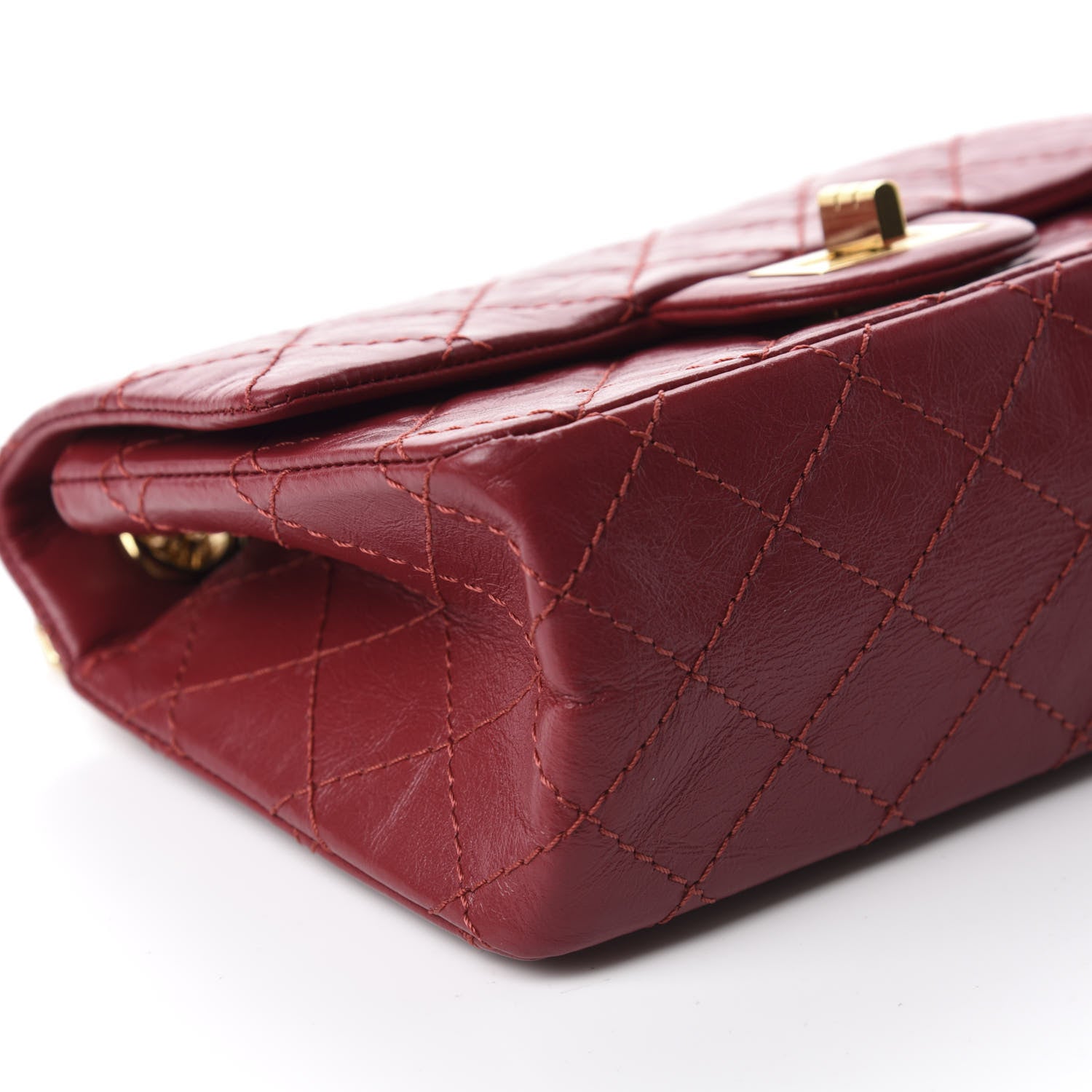 Chanel Aged Calfskin Quilted 2.55 Reissue Mini Flap Red 6 of 11