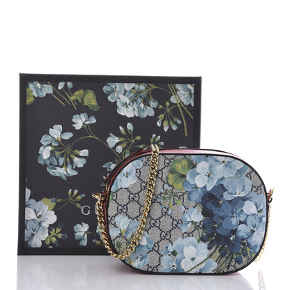 Gucci GG Supreme Monogram Blooms Mini Chain Shoulder Bag Beige Blue Navy Hibiscus Red 10 of 10