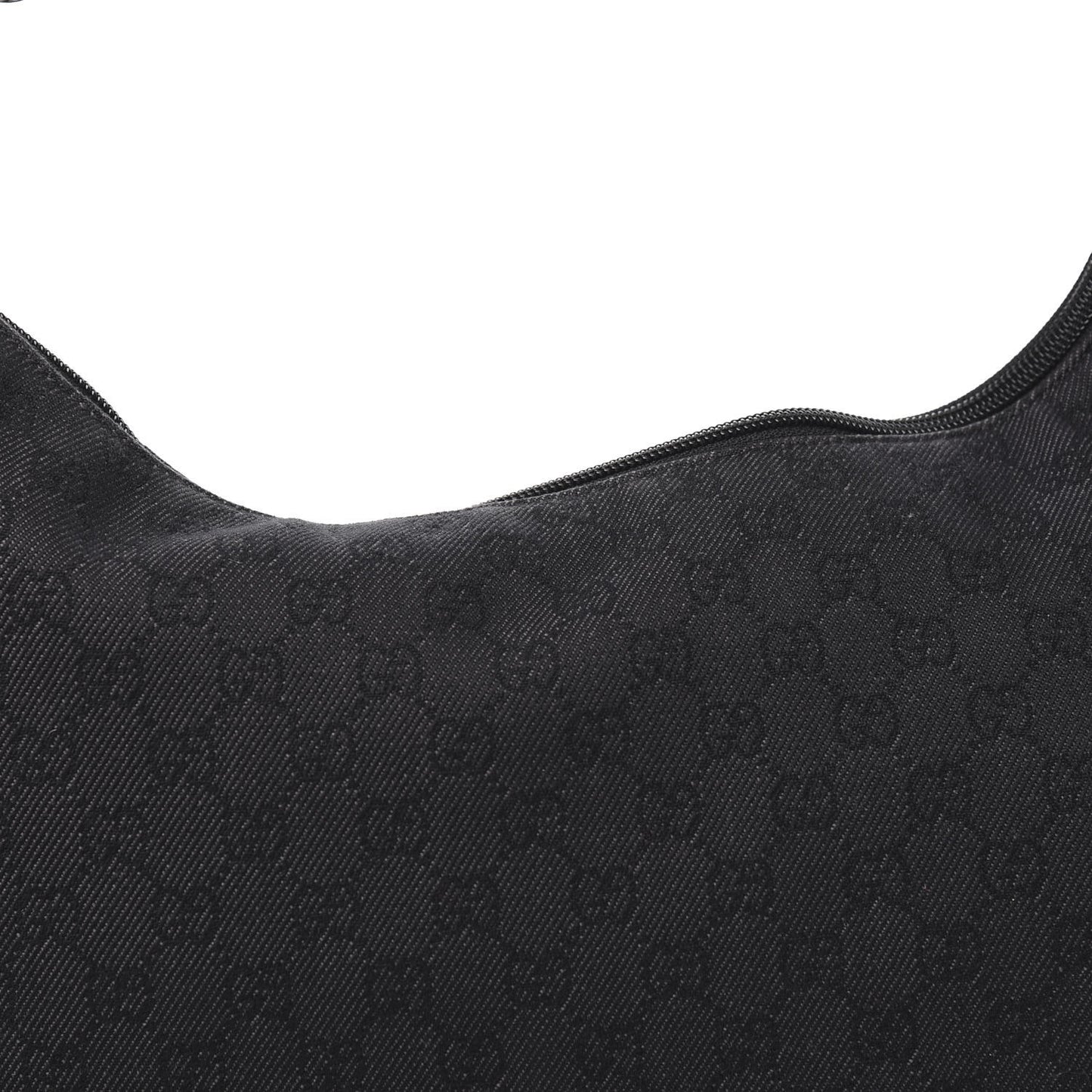 Denim Monogram Half Moon Hobo Black