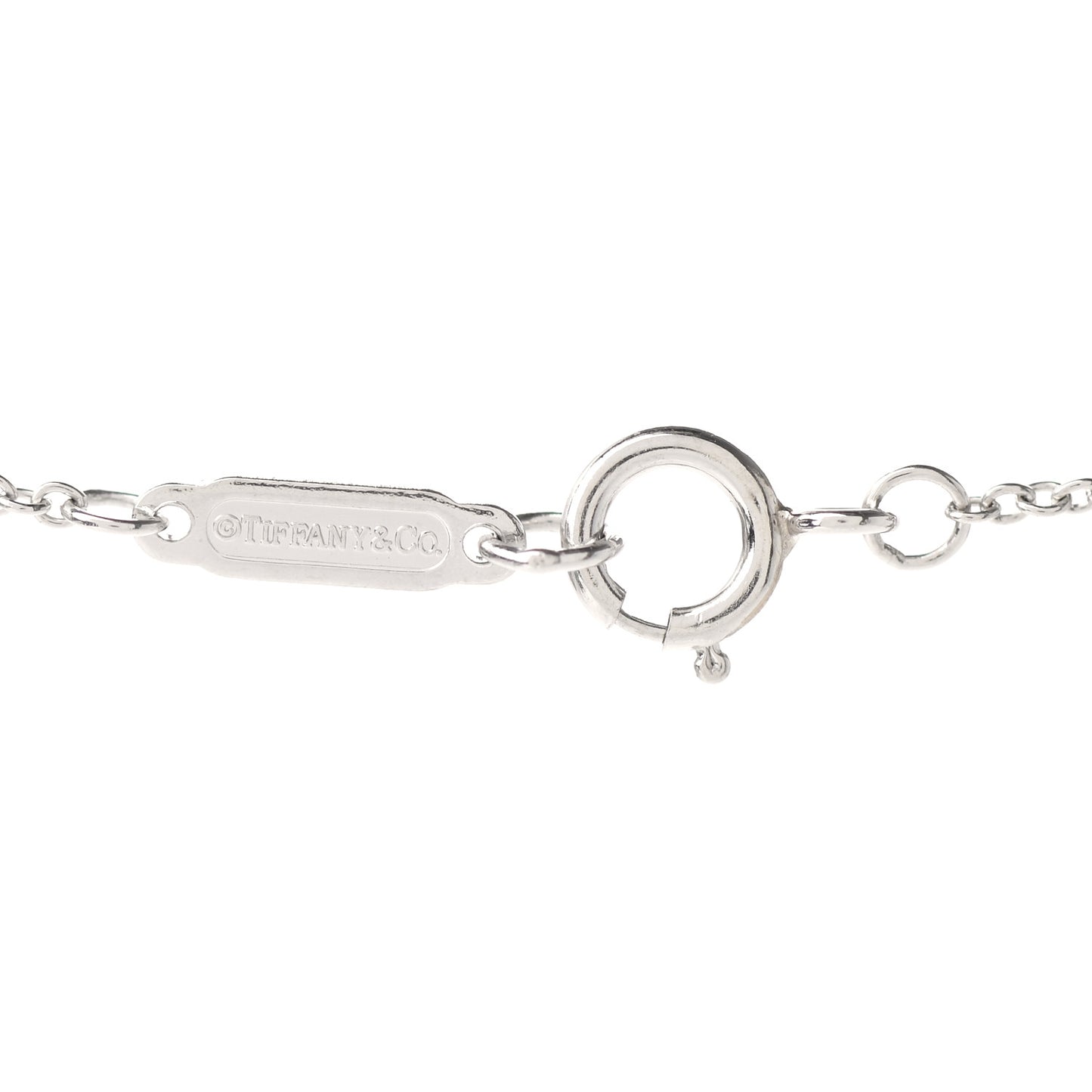 Platinum Diamond Mini Vintage Oval Key Pendant Necklace