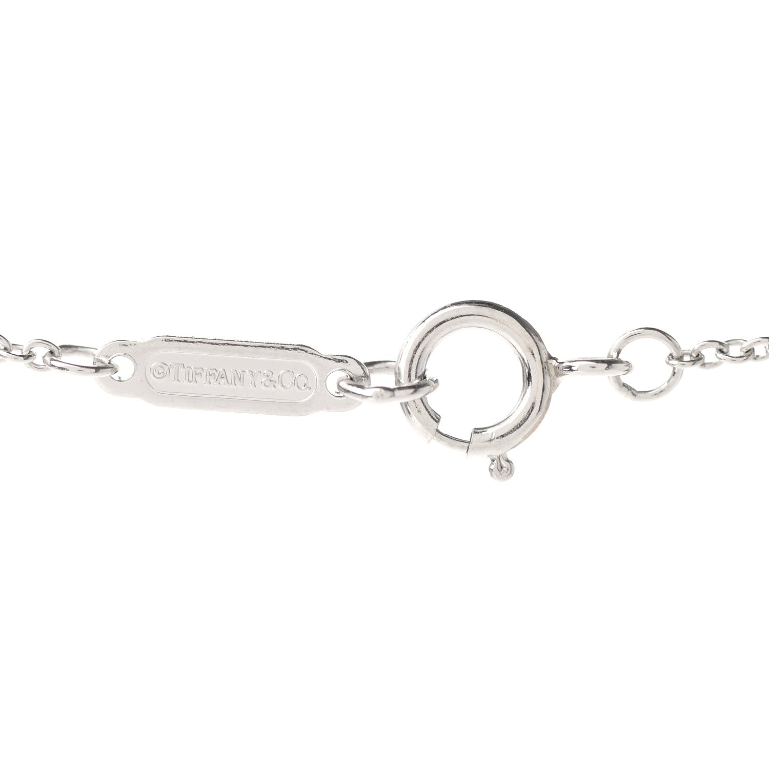 Tiffany Platinum Diamond Mini Vintage Oval Key Pendant Necklace 4 of 7