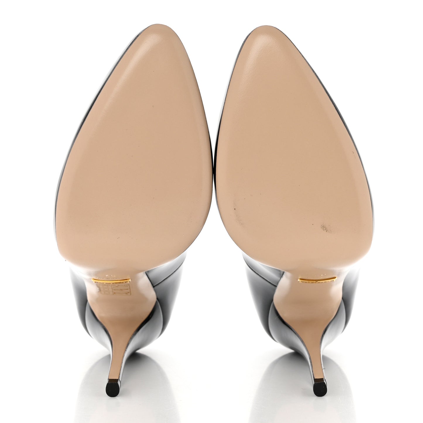 Polished Calfskin Removable Pearly Bow Elaisa Platform High Heel Pumps 37 Black