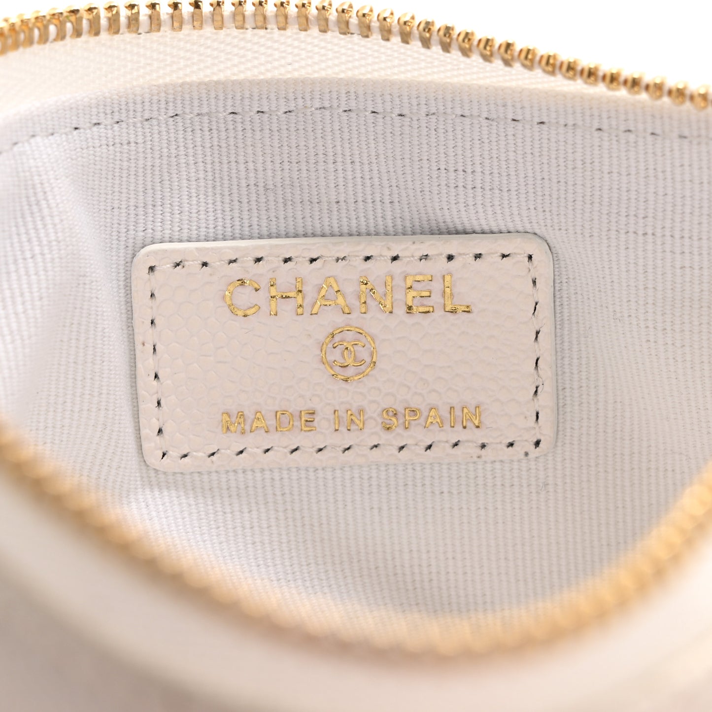 Caviar Quilted Small Cosmetic Case White