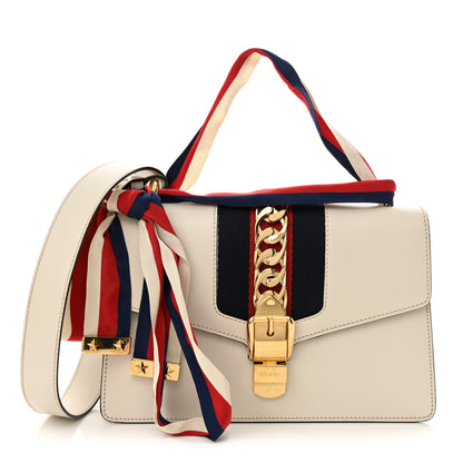 Gucci Calfskin Small Sylvie Shoulder Bag Off White 1 of 12