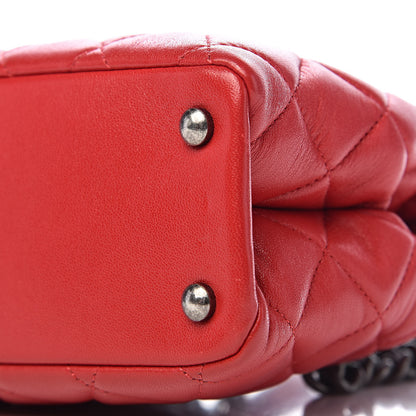 Chanel Shiny Sheepskin Quilted Small Shopping Tote Red 11 of 12