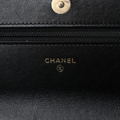 Chanel Lambskin Quilted Chanel 19 Wallet On Chain WOC Black 6 of 16