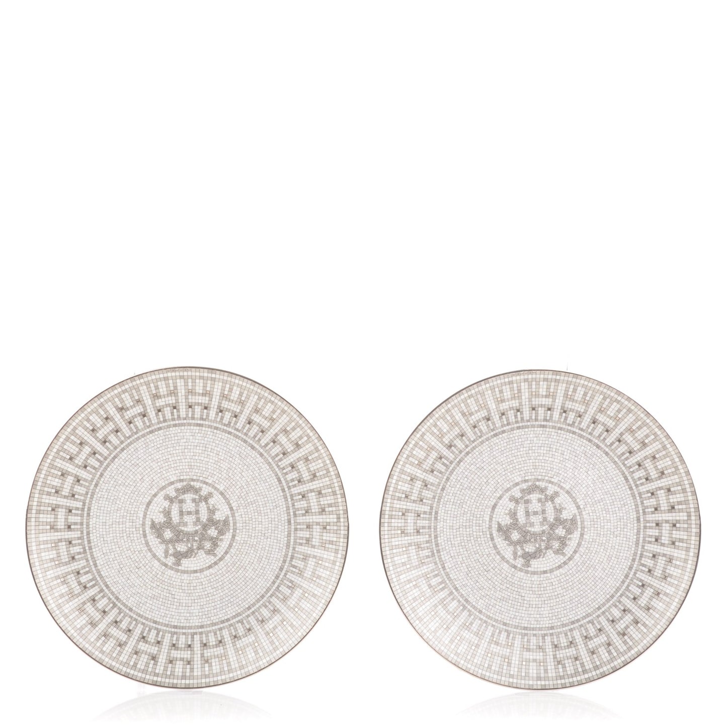 Porcelain Mosaique au 24 Platine Dessert Plate 8.3 Set of 2