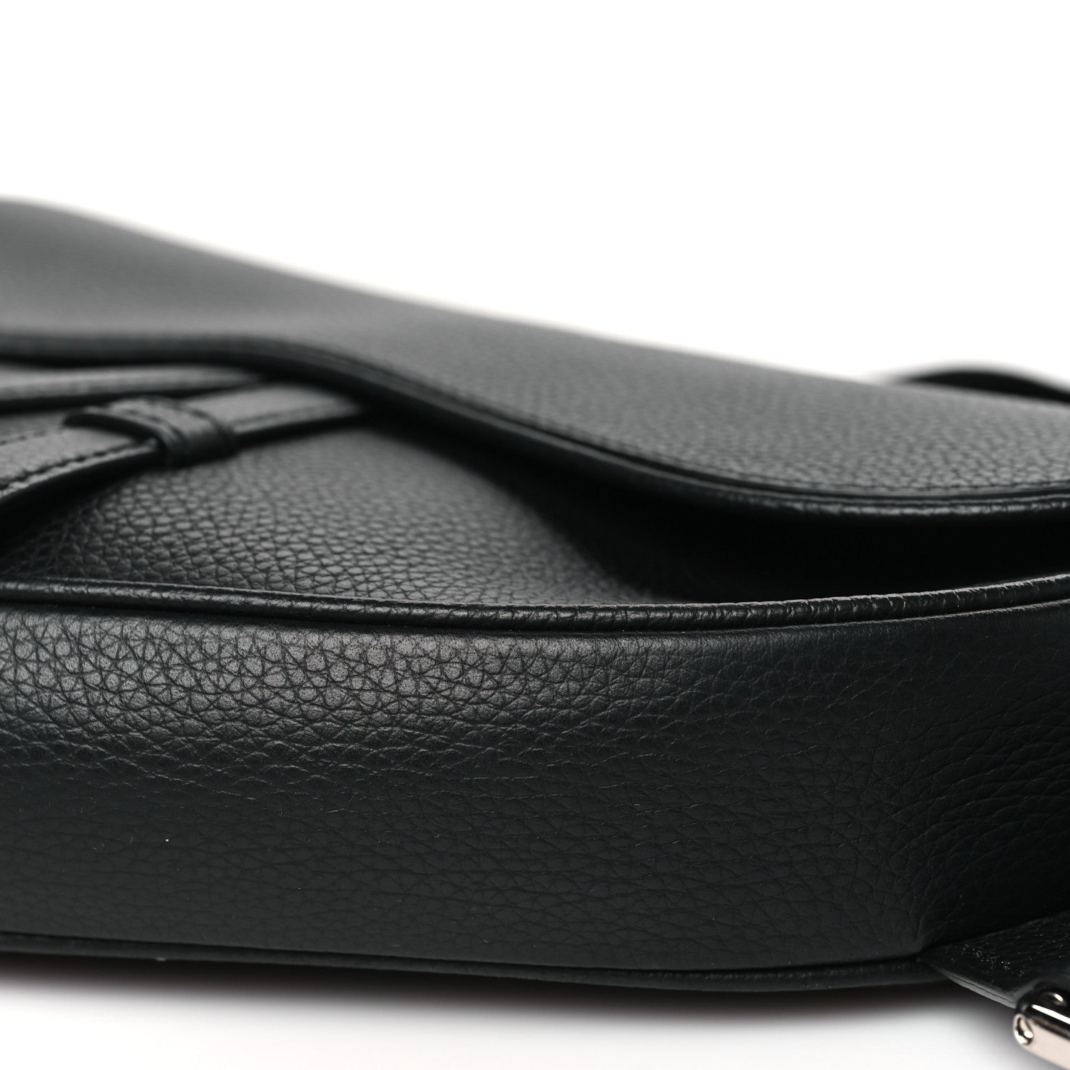 Christian Dior Grained Calfskin Mens Saddle Bag Black 10 of 10