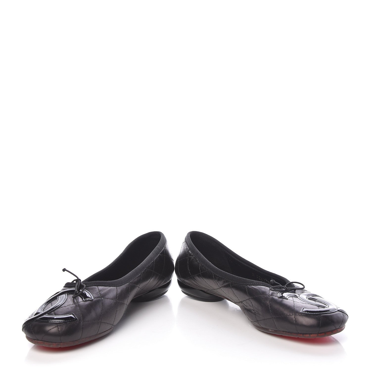 Chanel Lambskin Quilted Cambon Ballerina Flats 40.5 Black 6 of 12