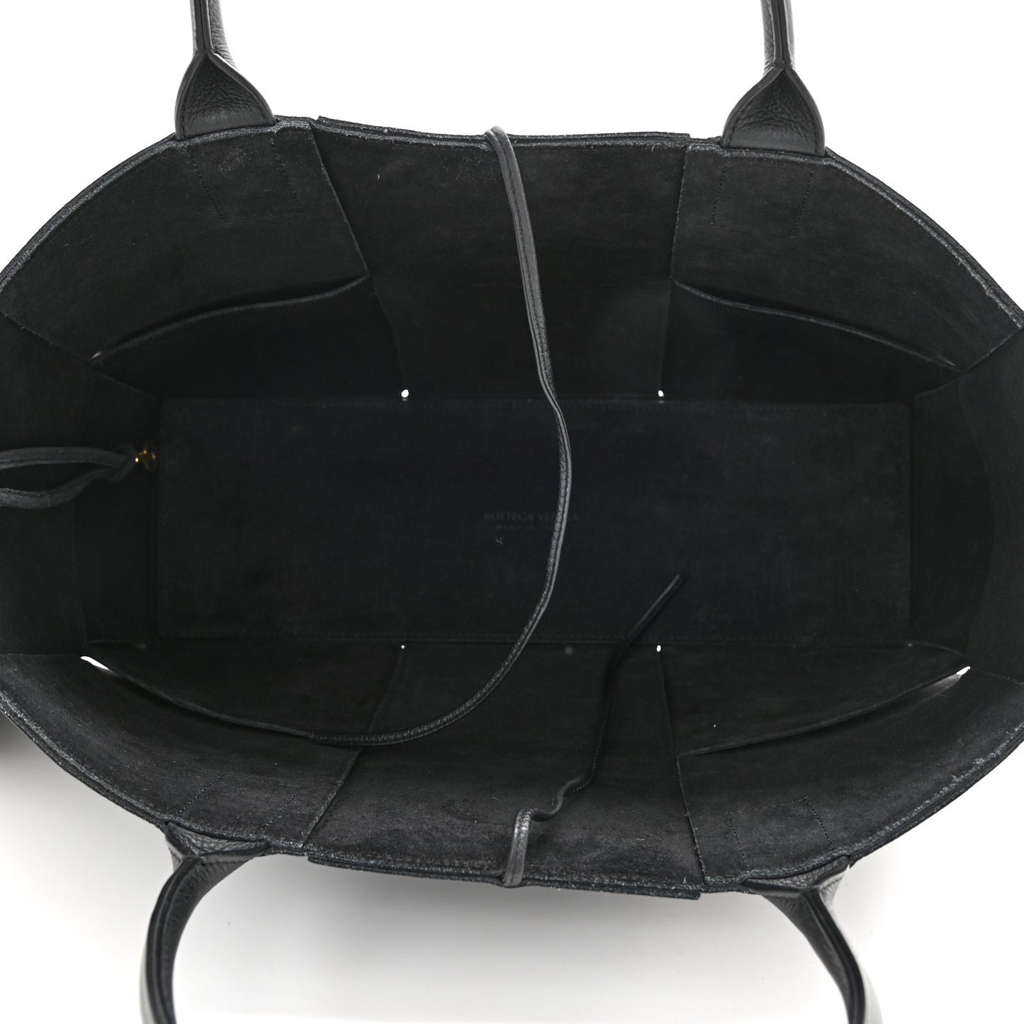 Grained Calfskin Maxi Intrecciato Arco Tote Black