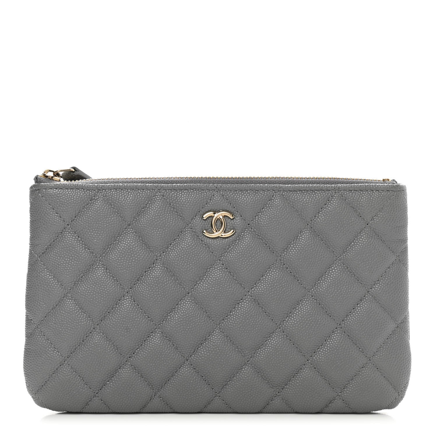 Chanel Caviar Quilted Cosmetic Case Grey 1 of 9