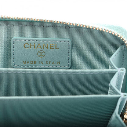 Chanel Caviar Quilted Zip Coin Purse Light Blue 8 of 10