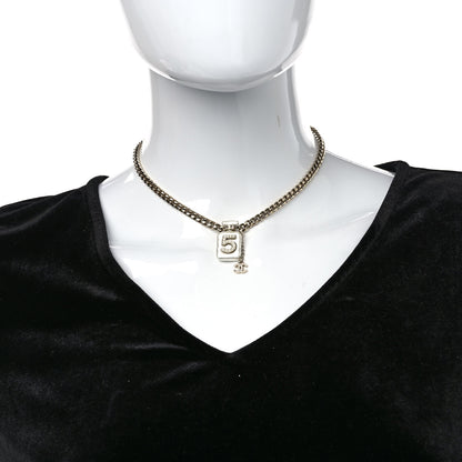 Chanel Resin Crystal CC No 5 Perfume Bottle Necklace 2 of 5