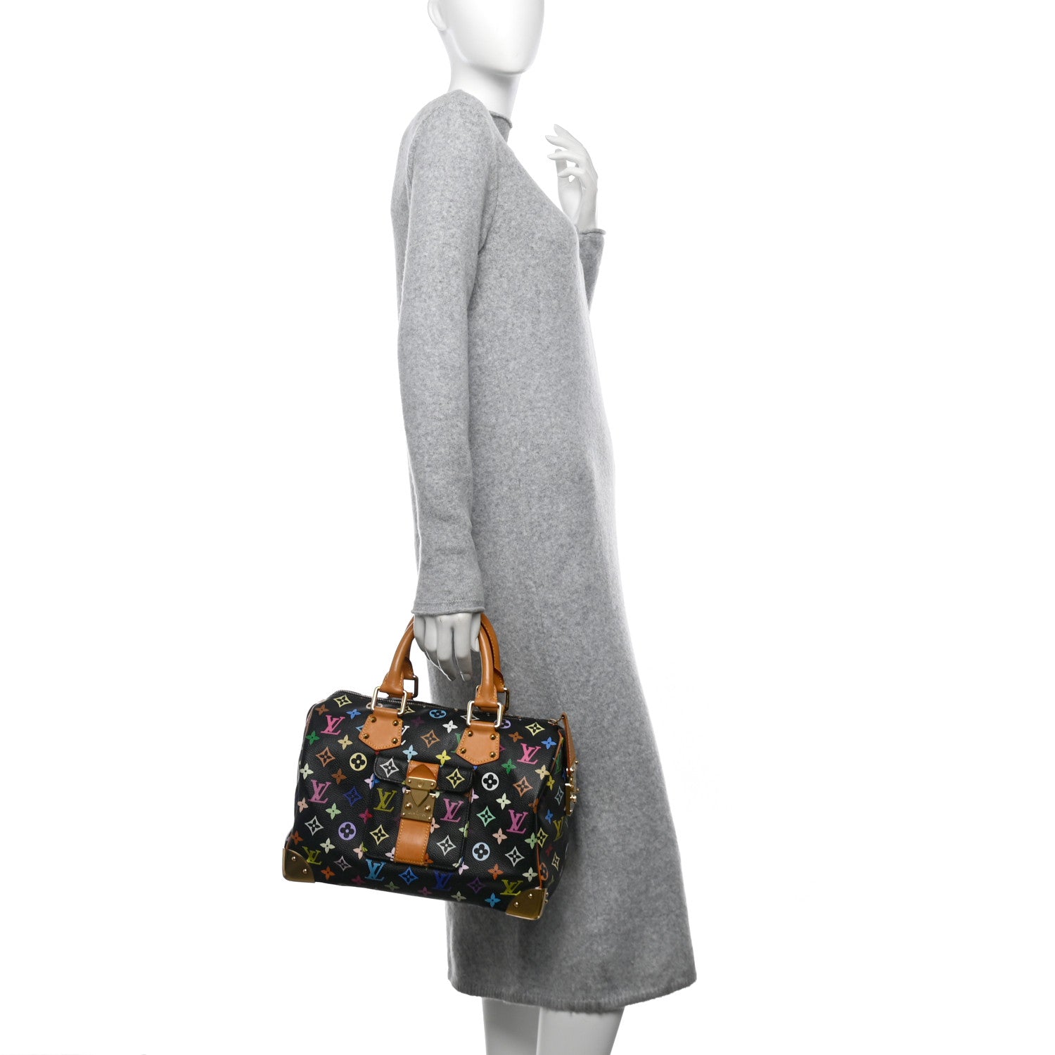 Louis Vuitton Monogram Multicolor Speedy 30 Black 2 of 12