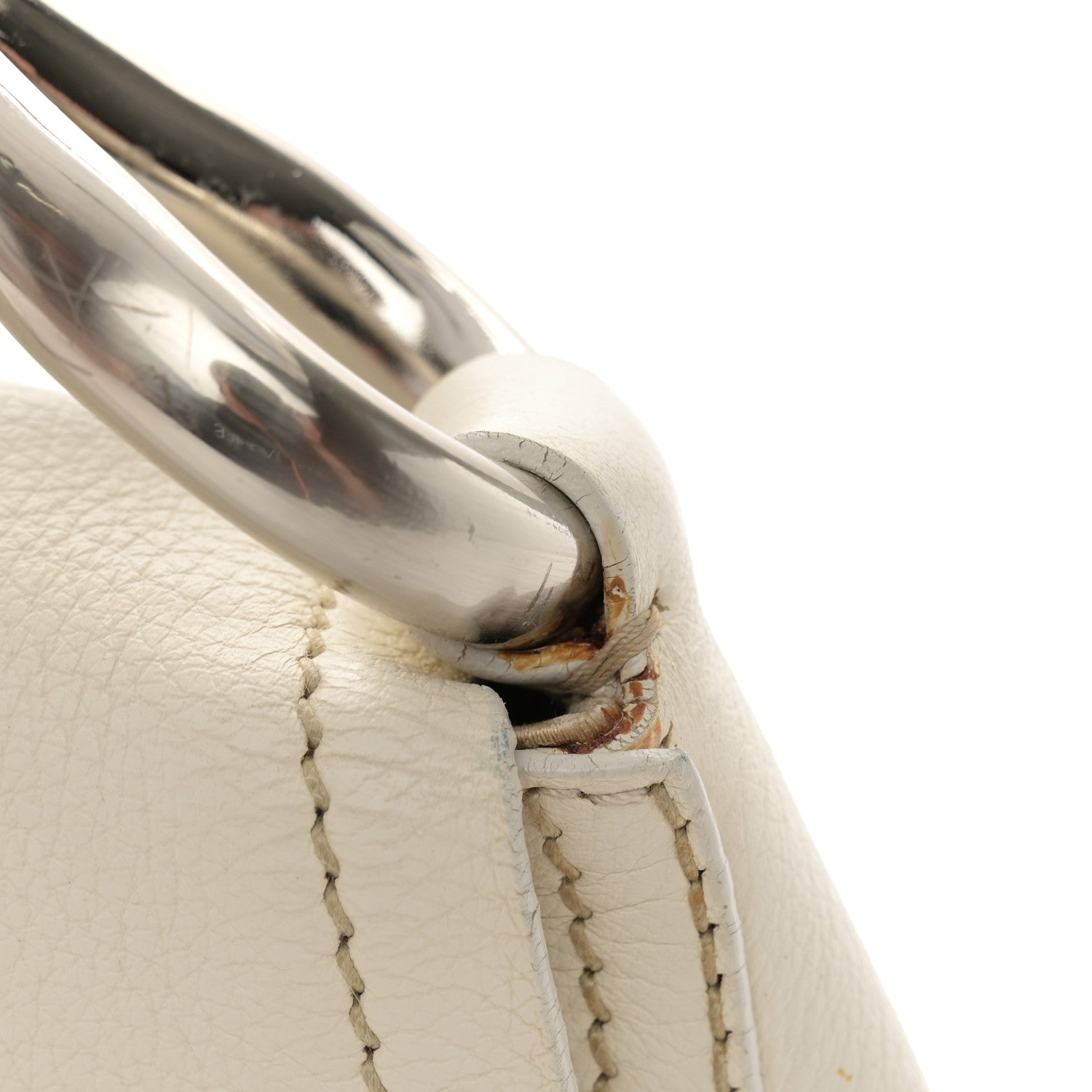 Prada Vitello Daino Swing Flap Shoulder Bag White 8 of 17