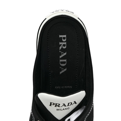 Prada Nylon Gabardine Point-Toe Sneaker Mules 40 Black 11 of 18