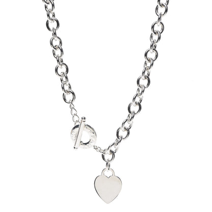Tiffany Sterling Silver Heart Tag Toggle Necklace 1 of 4