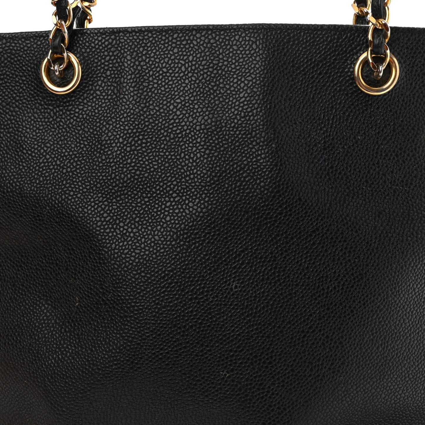 Caviar Logo Shoulder Bag Black