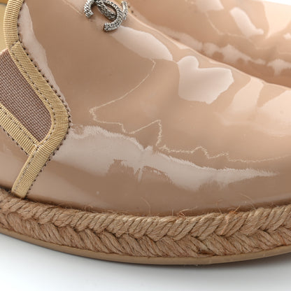 Chanel Patent CC Loafers Espadrille 35 Beige 13 of 14