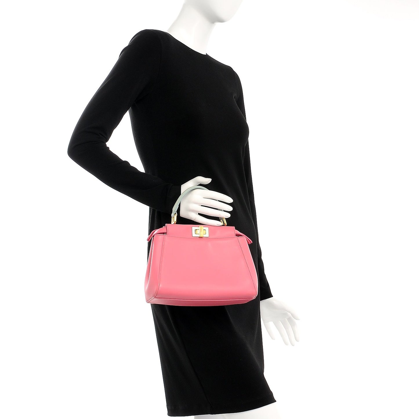 Nappa Colorblock Mini Peekaboo Iconic Satchel Rosa Fluo Oxigen Slate