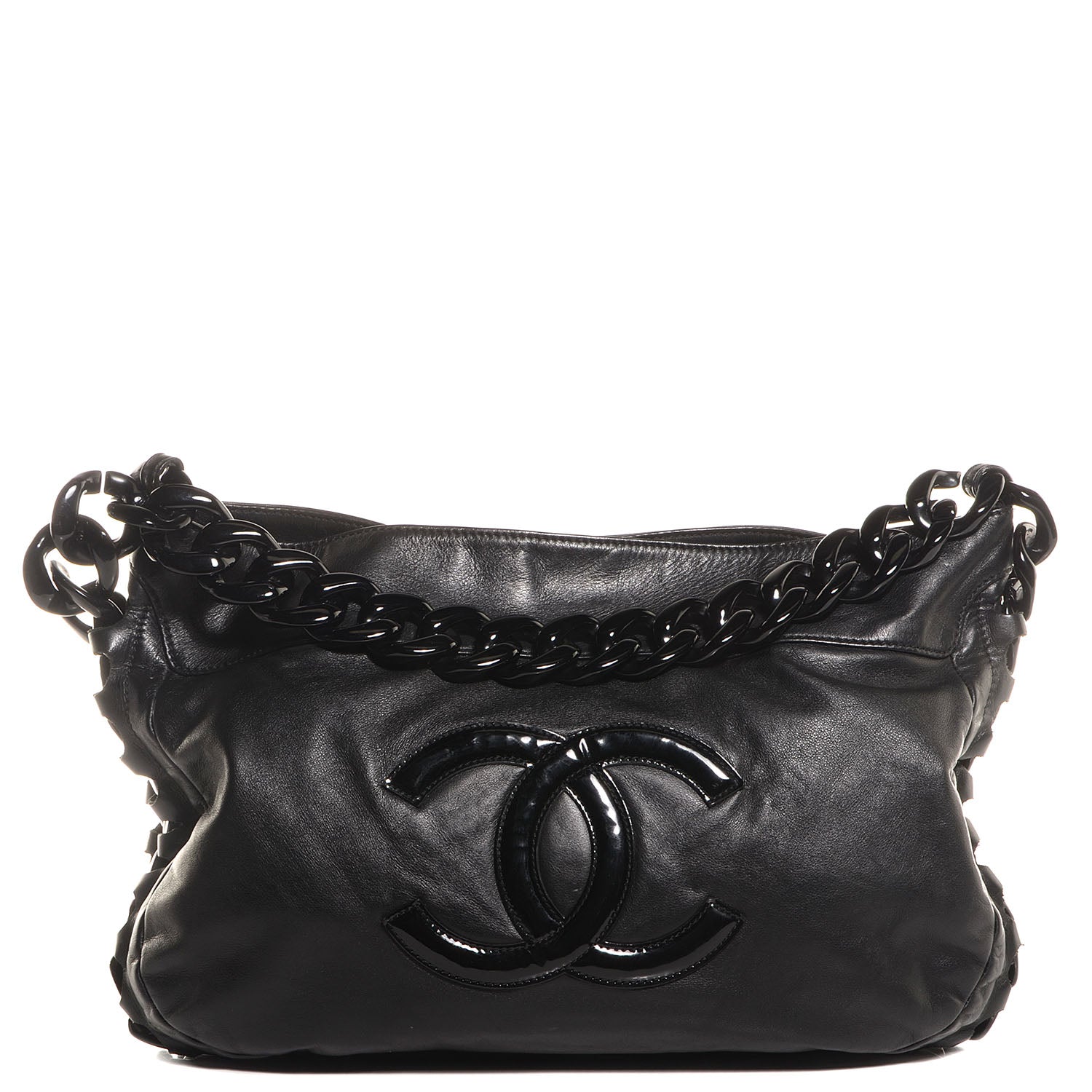 Chanel Calfskin Modern Chain Rhodoid Hobo Black 1 of 9