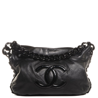 Chanel Calfskin Modern Chain Rhodoid Hobo Black 1 of 9