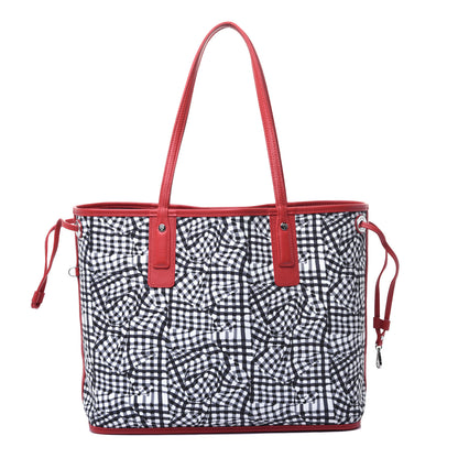 MCM Visetos Medium Liz Reversible Shopper Tote Black Red 3 of 14