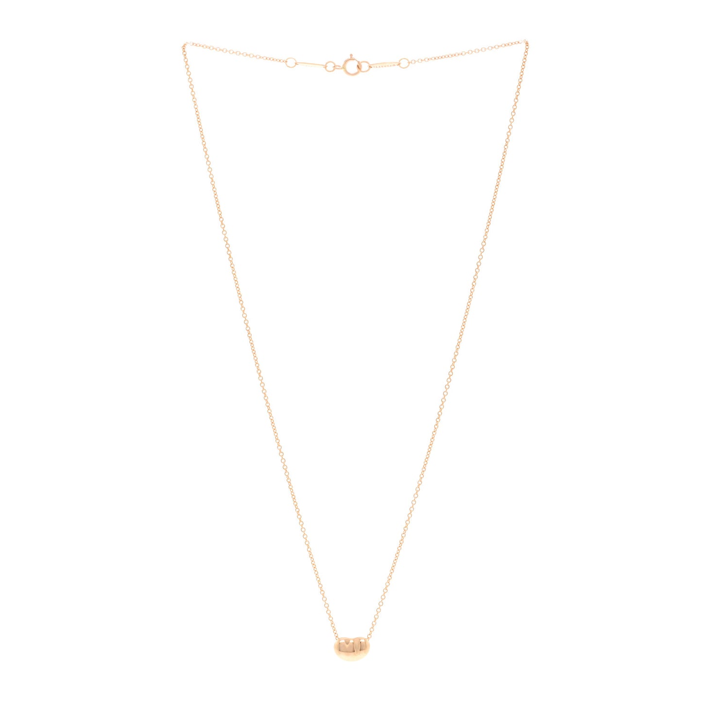 18K Rose Gold 9mm Elsa Peretti Bean Pendant Necklace