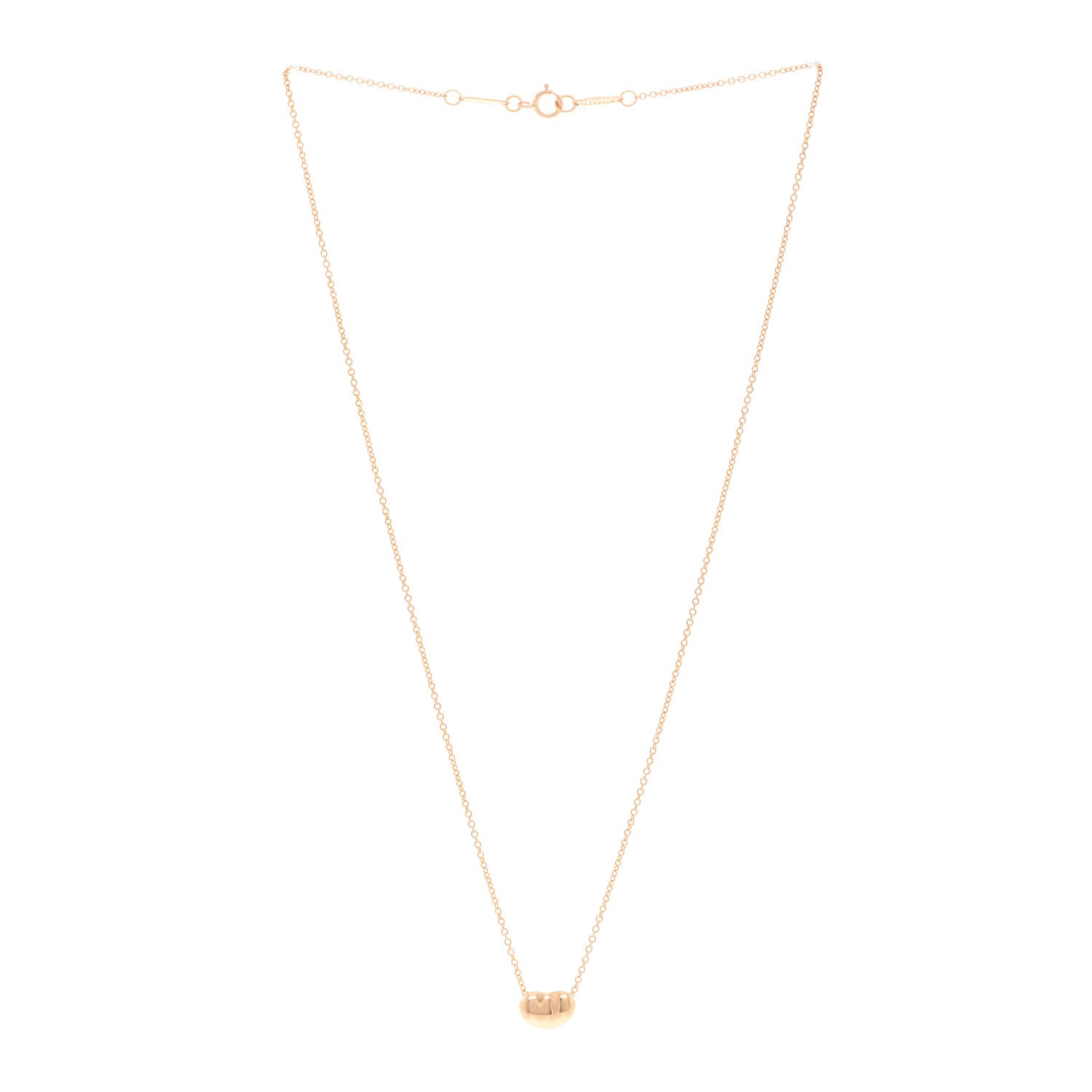 Tiffany 18K Rose Gold 9mm Elsa Peretti Bean Pendant Necklace 3 of 5