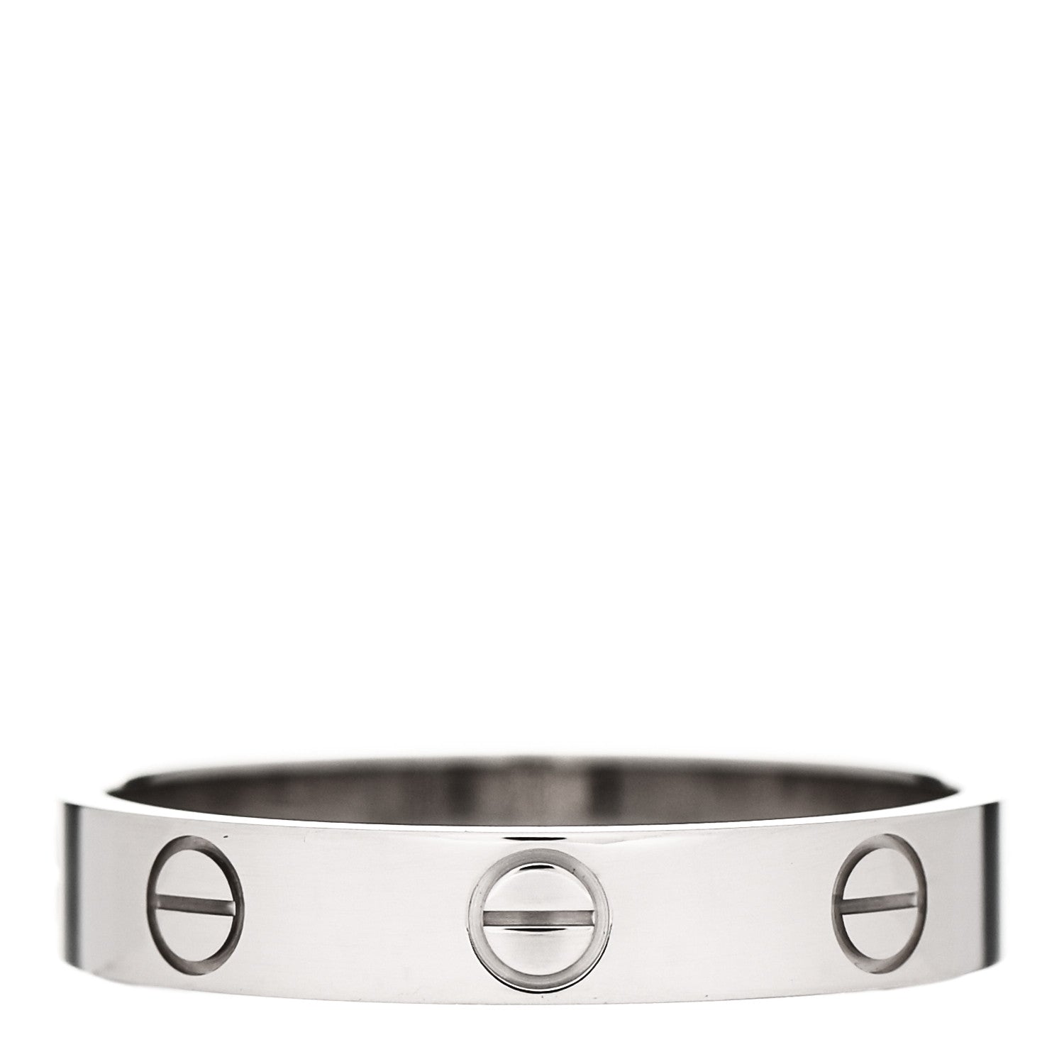 Cartier 18K White Gold 3.5mm LOVE Wedding Band Ring 56 7.75 3 of 4