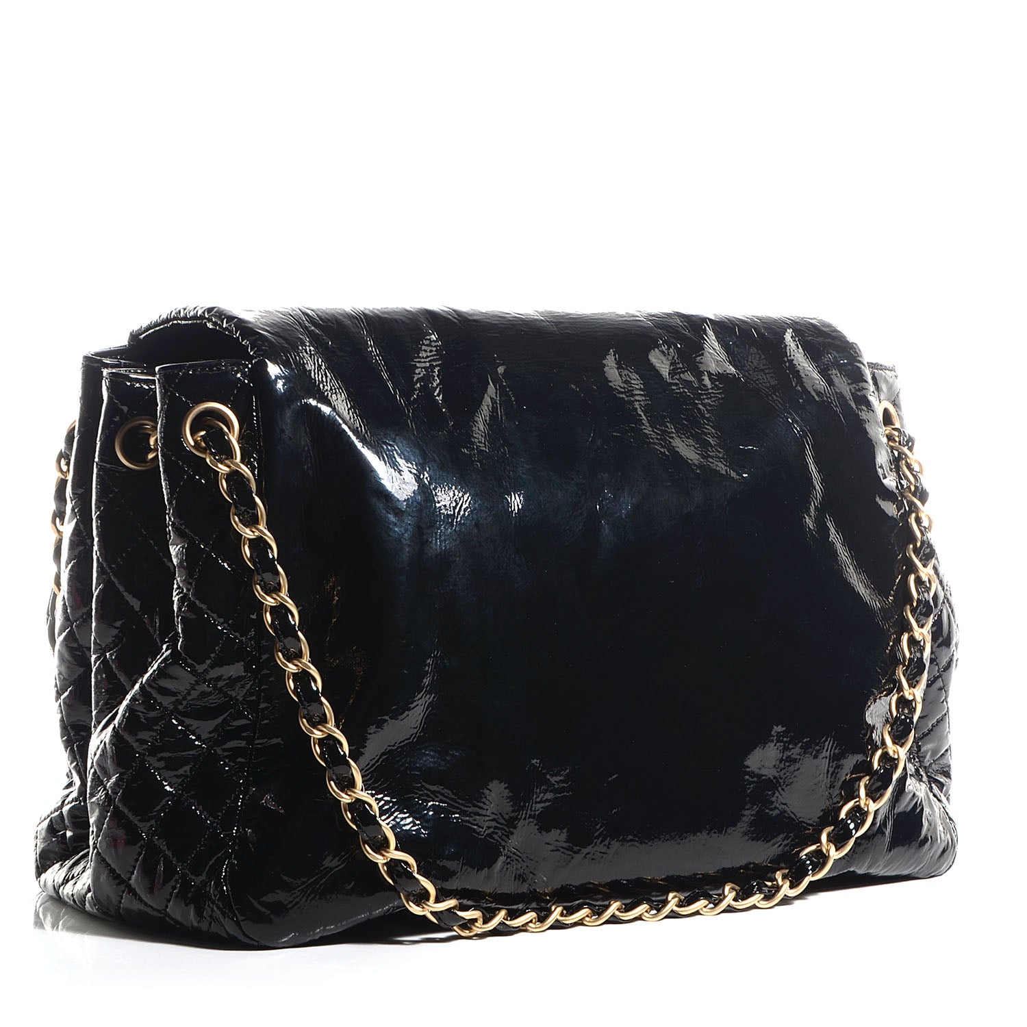 Chanel Vinyl Rock and Chain Medium Flap Black 3 of 7