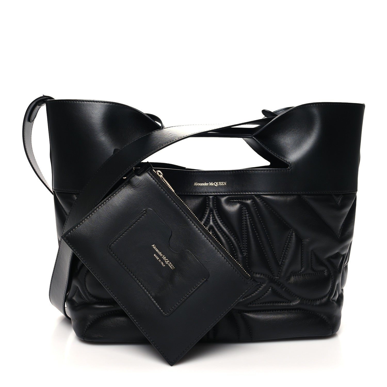 Alexander McQueen Calfskin Quilted Small The Bow Bag Black 1 of 12