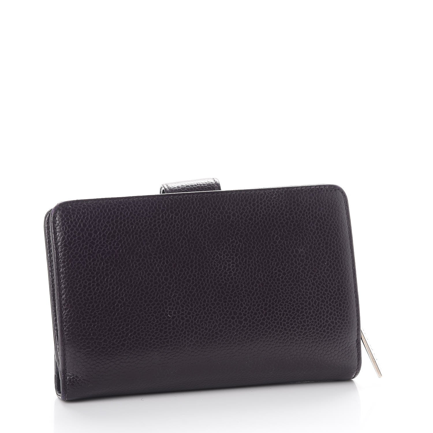 Chanel Caviar Timeless CC Zipped Pocket Wallet Dark Purple 3 of 9