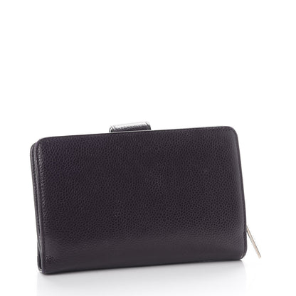 Chanel Caviar Timeless CC Zipped Pocket Wallet Dark Purple 3 of 9