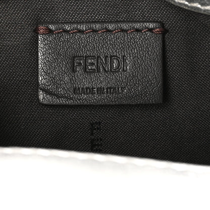 Fendi Vitello Catalan Mirror FF 1974 Embossed Mini Baguette Argento 7 of 11